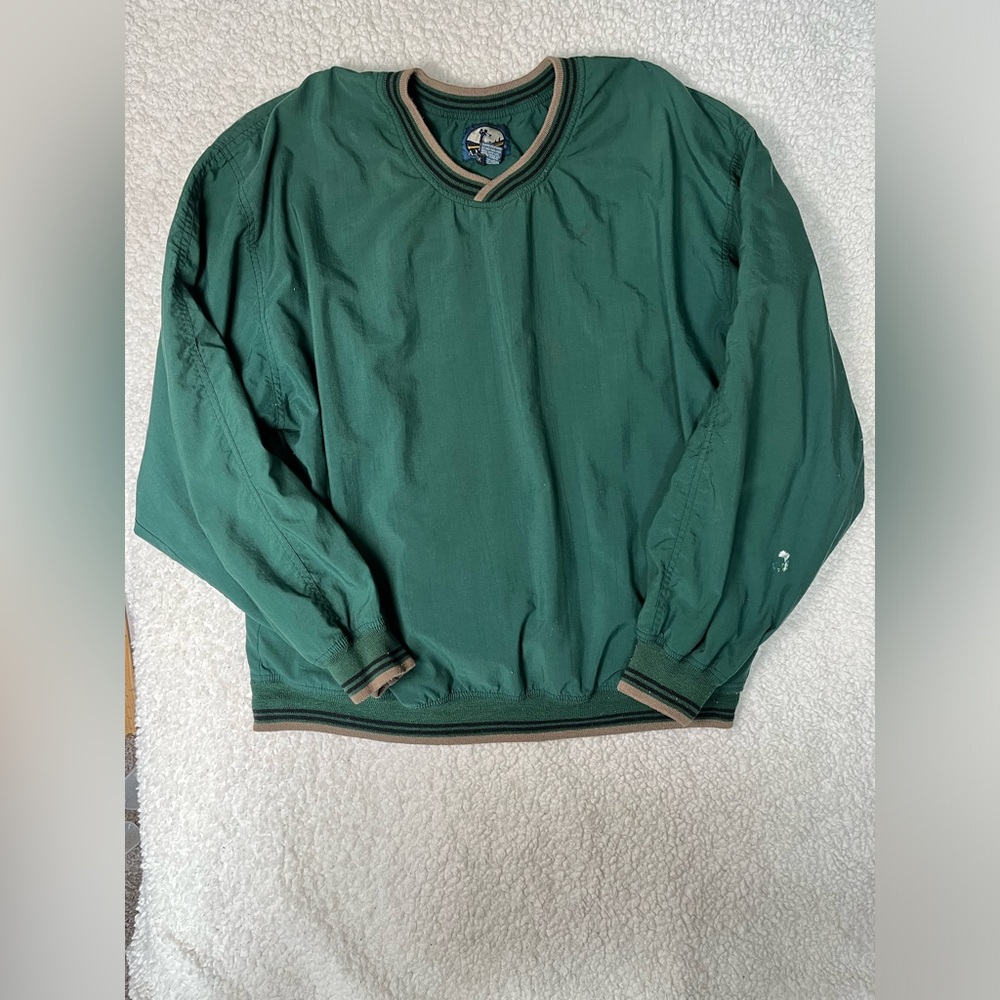 VINTAGE A.M. Player Golf Nylon Long Sleeve  Mens XL Green Thailand Made